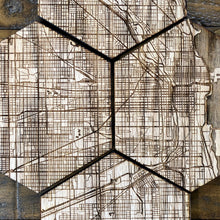 Load image into Gallery viewer, Chicago City Map Coasters - Oak - Set of 4