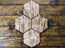 Load image into Gallery viewer, Chicago City Map Coasters - Oak - Set of 4