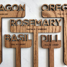Load image into Gallery viewer, Herb Garden Plant Marker Set of 10 - With sun and soil reminders