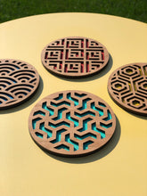 Load image into Gallery viewer, Geometric Wooden Coasters
