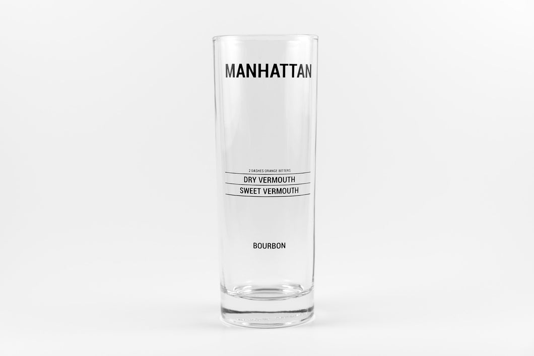 Manhattan Recipe Glass